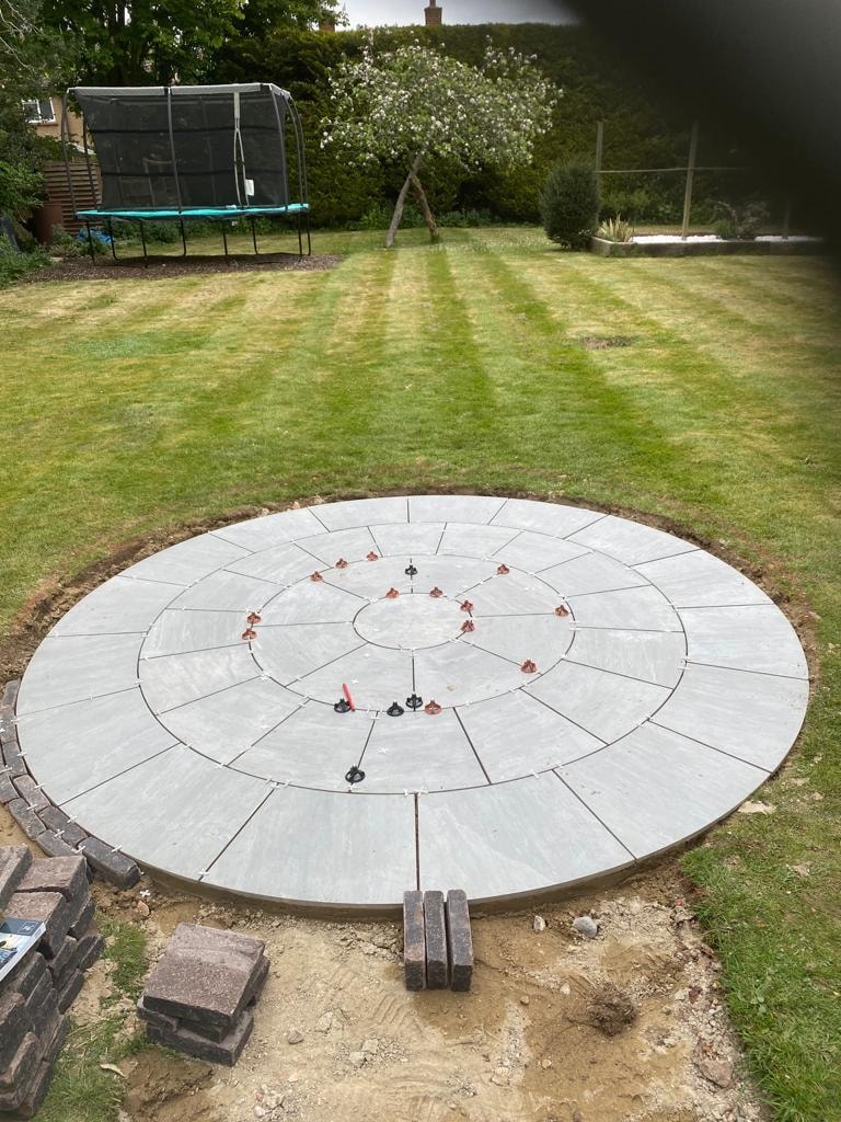 New patio paving beside a cottage